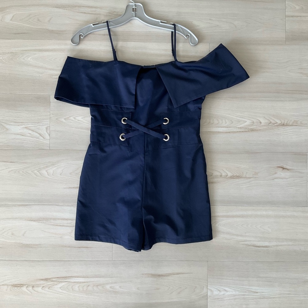 Navy Blue Off-Shoulder One Piece